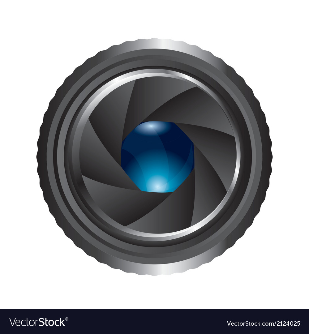 Camera shutter isolated over white background Vector Image