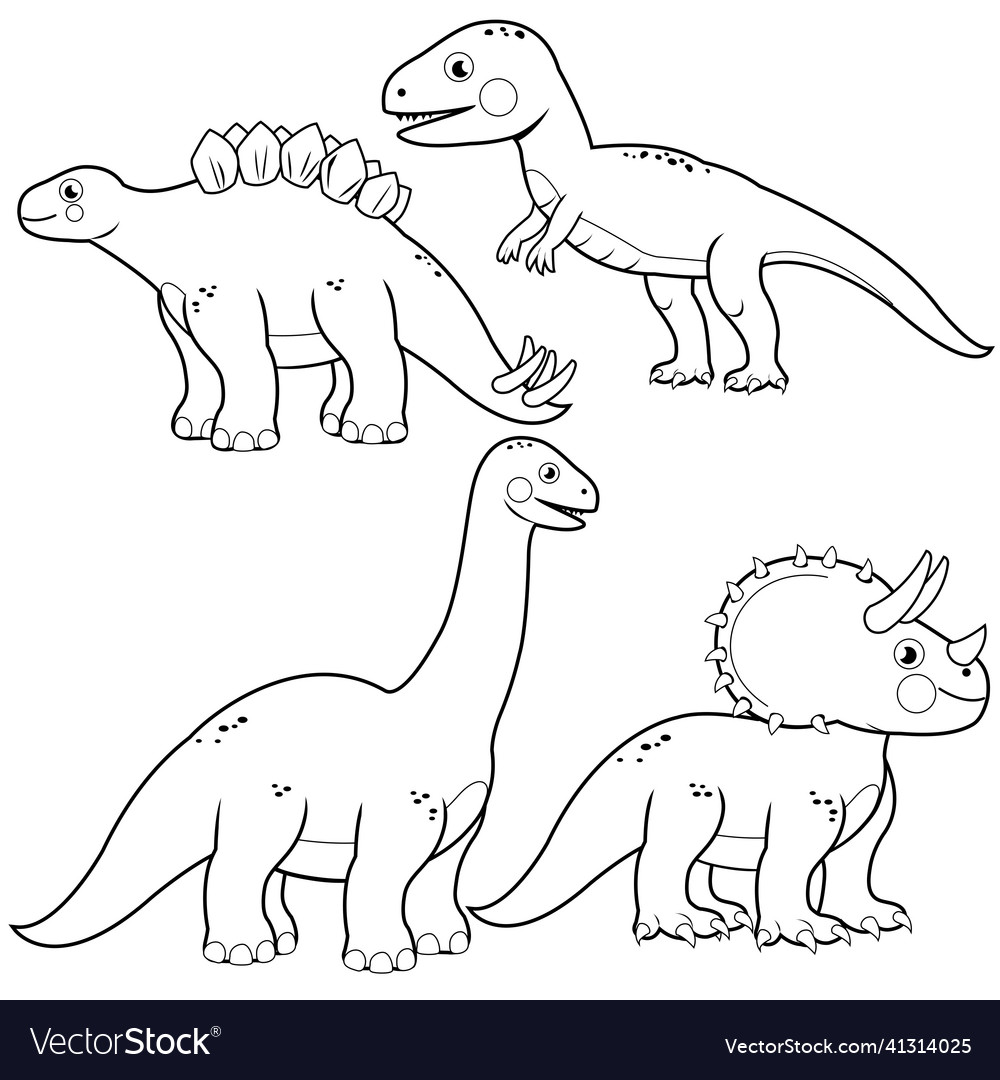 Dinosaurs collection Royalty Free Vector Image