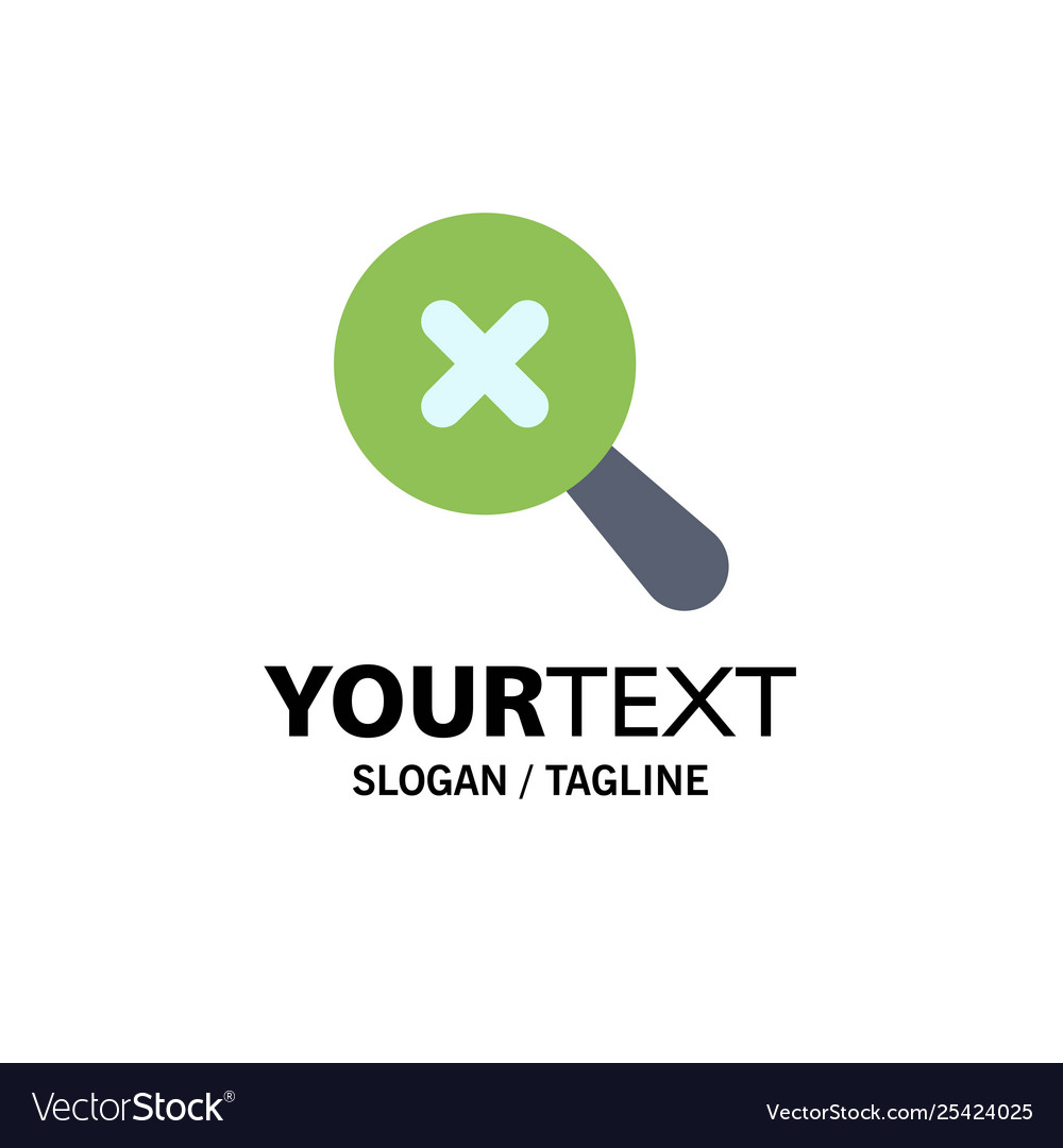 In search zoom business logo template flat color