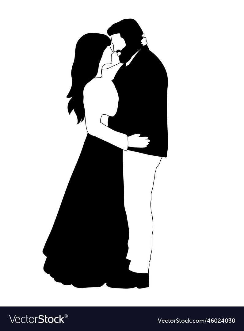 Black couple silhouette Royalty Free Vector Image