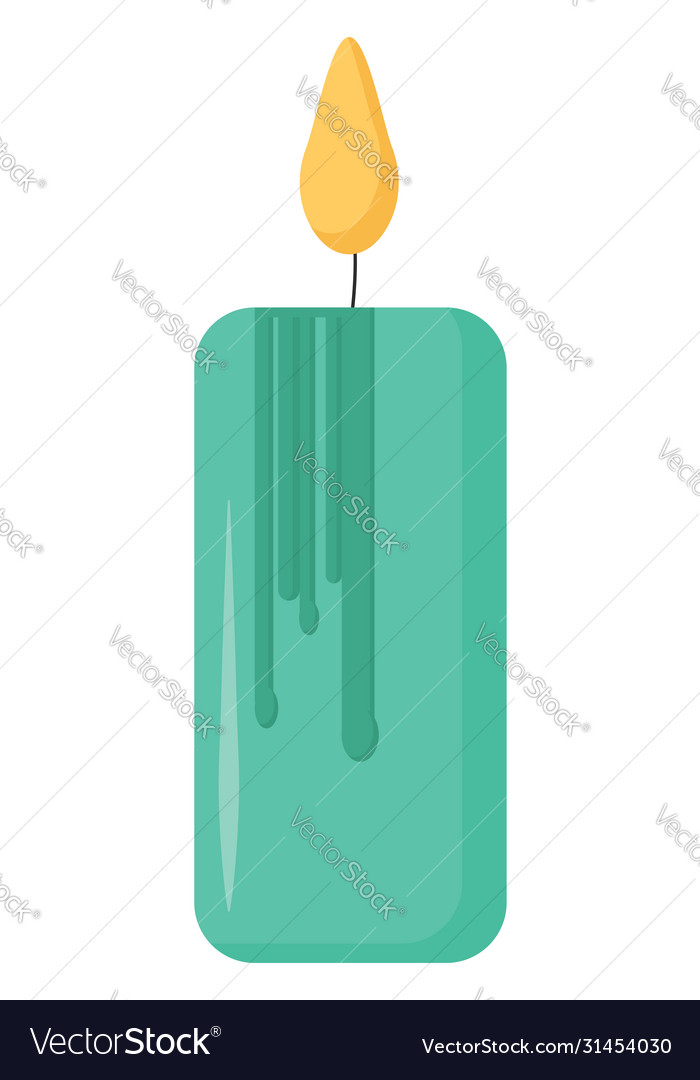 Blue Candle White Background