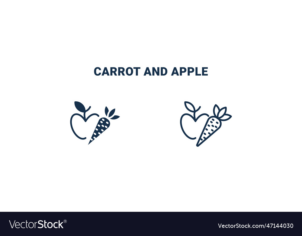 Carrot and apple icon outline filled