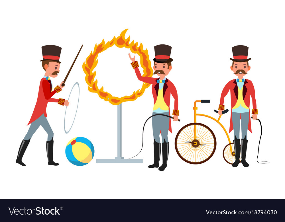 Circus trainer amusement park mustache Royalty Free Vector