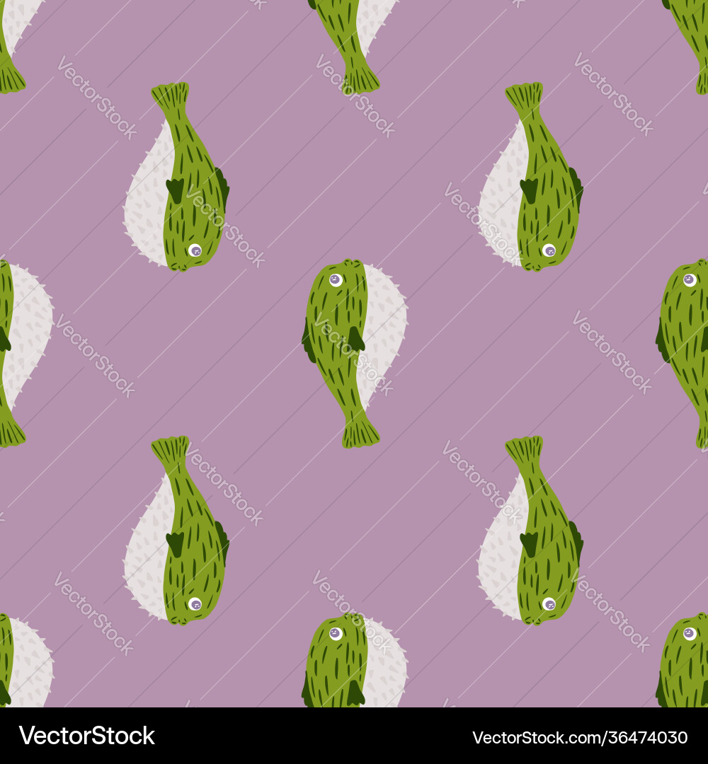Decorative seamless aqua pattern with green Vector Image