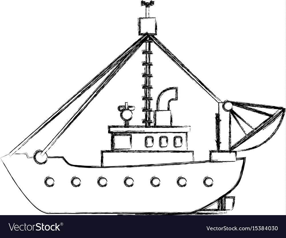 Fishing boat isolated Royalty Free Vector Image