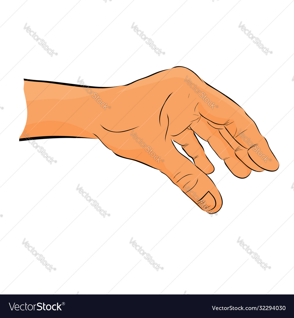 Hand draw sketch 6 gesture holding picking Vector Image