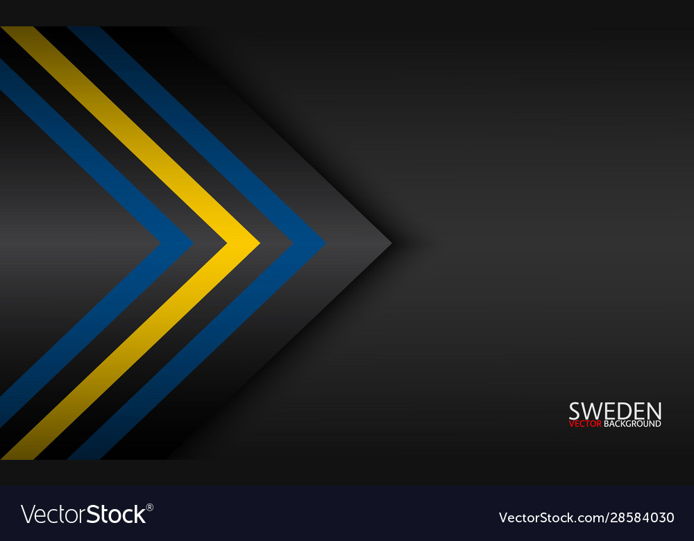 Modern colorful arrows with swedish colors