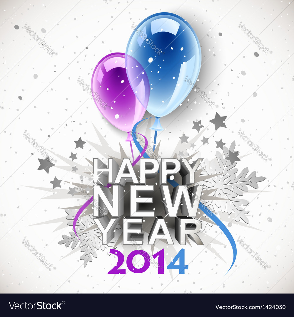 New year balloons 2014 Royalty Free Vector Image