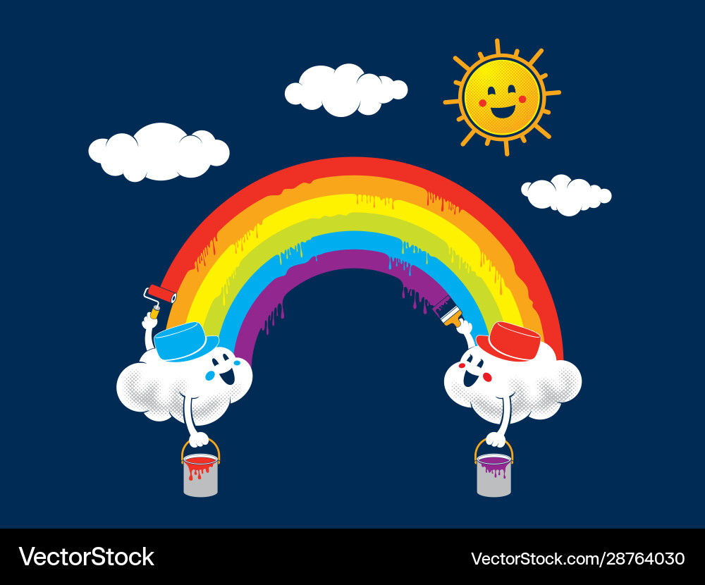 Rainbow cloud Royalty Free Vector Image - VectorStock