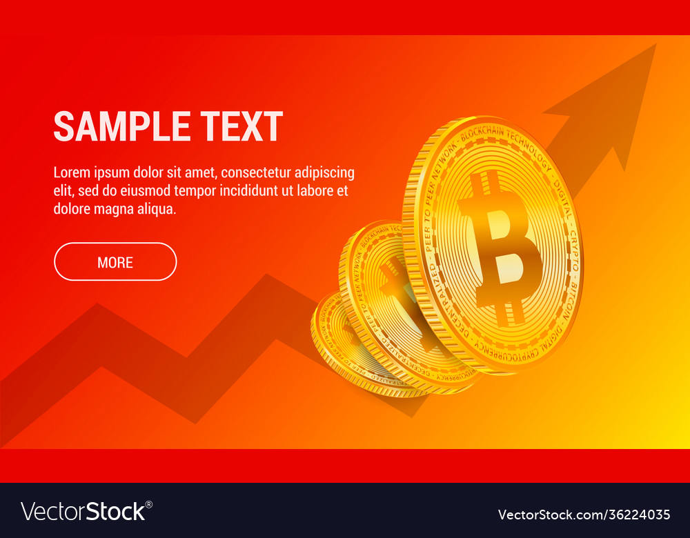 Banner 3 gold volumetrische Bitcoin Münzen