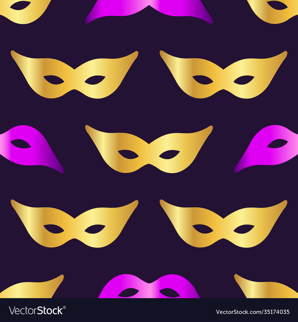 Carnaval mask seamless pattern background Vector Image