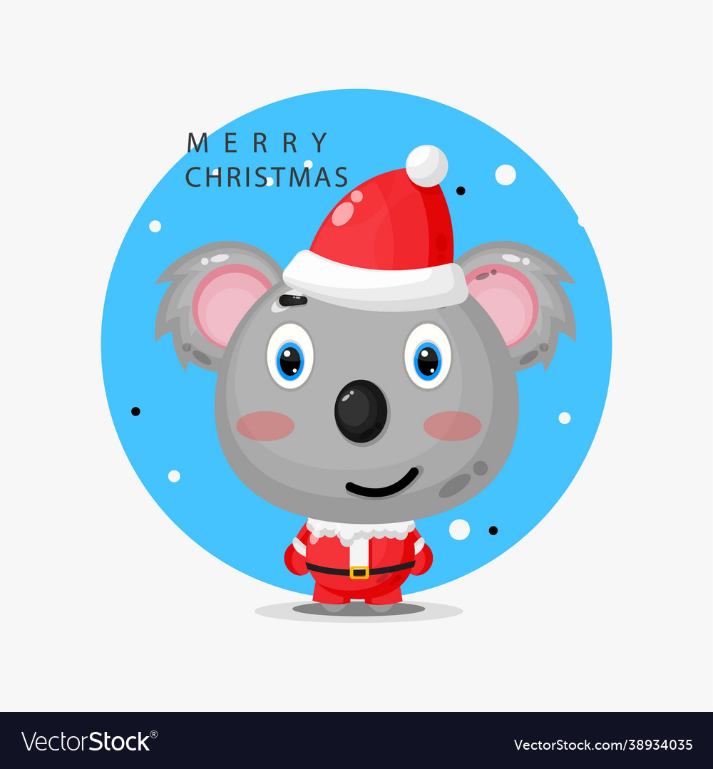 Cute koala wearing a santa uniform Royalty Free Vector Image