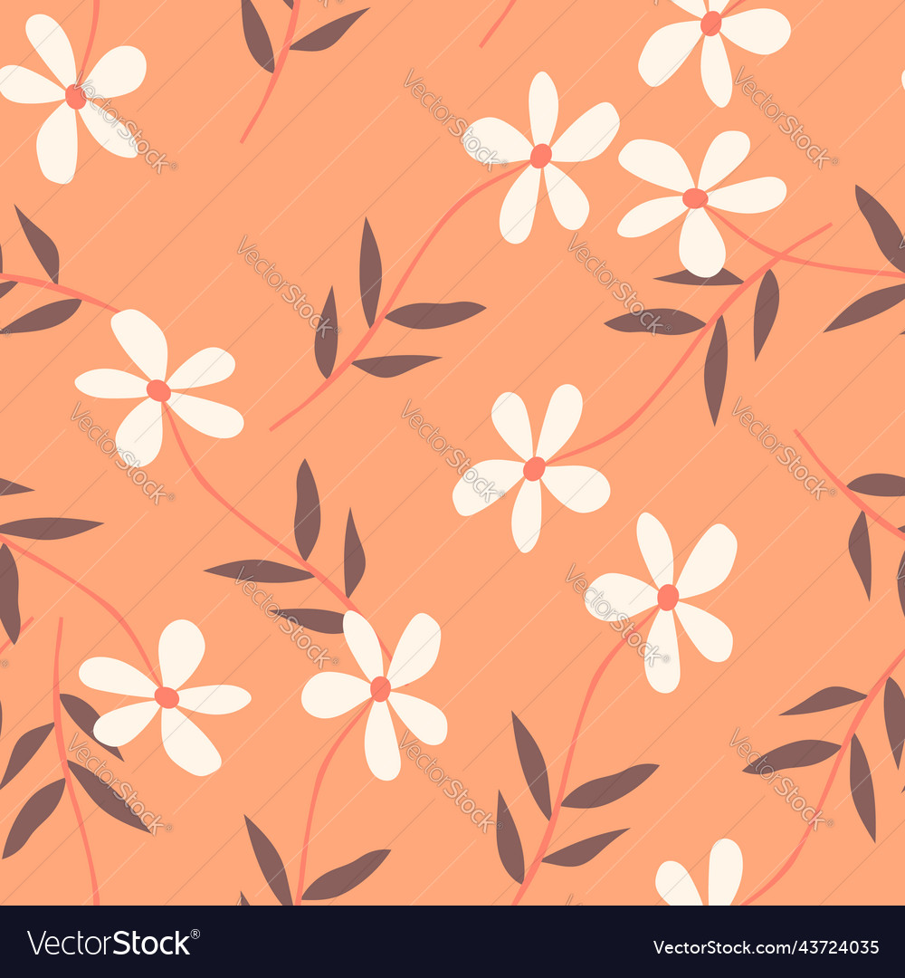 Doodle ditsy flowers seamless pattern cute Vector Image