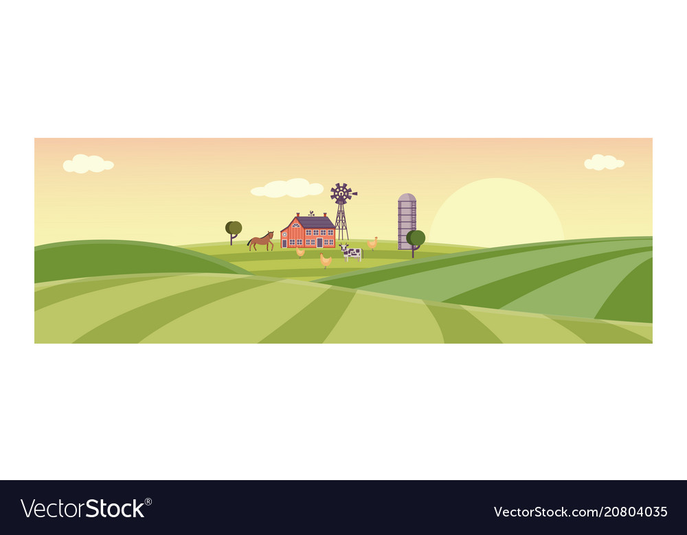 Rural background green grass field Royalty Free Vector Image