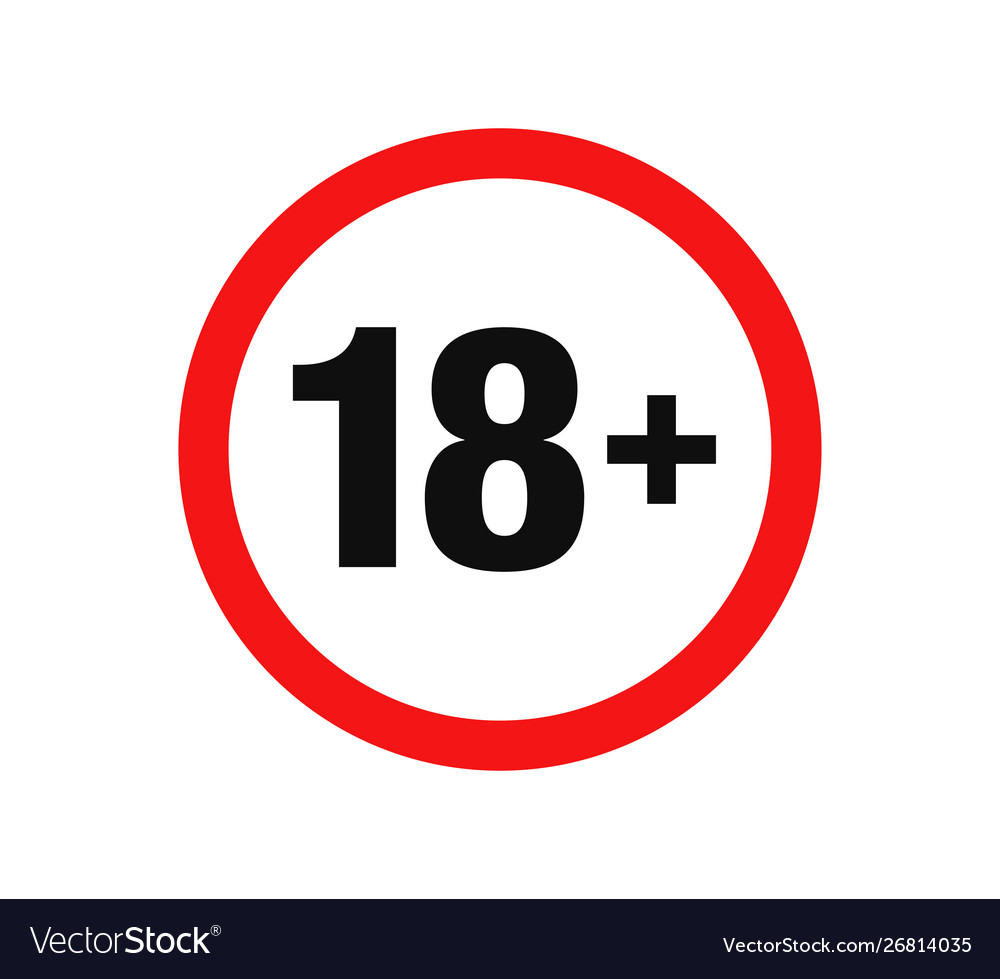 Under 18 years sign mark Royalty Free Vector Image