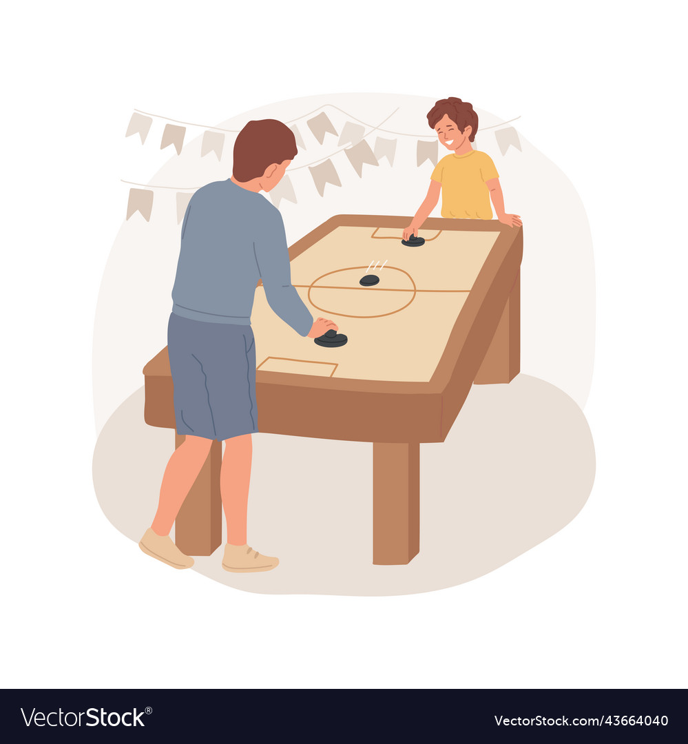 Air hockey isolated cartoon