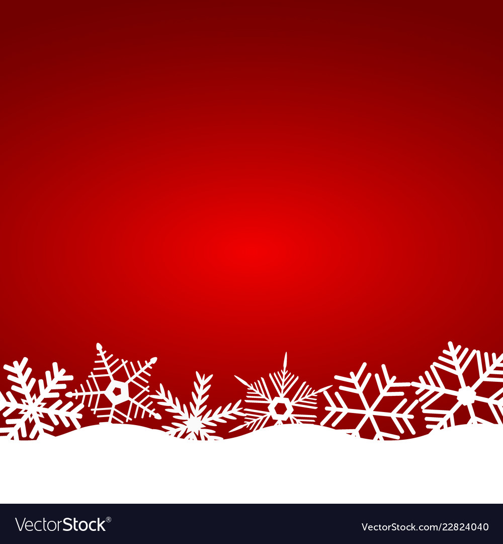 Christmas Red Background With Snowflakes Vector Image