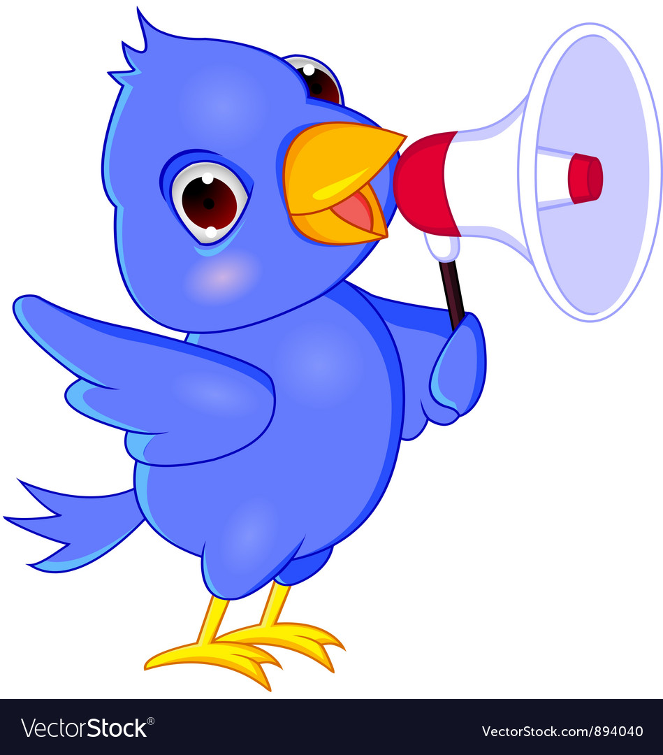 Download Cute blue bird cartoon Royalty Free Vector Image