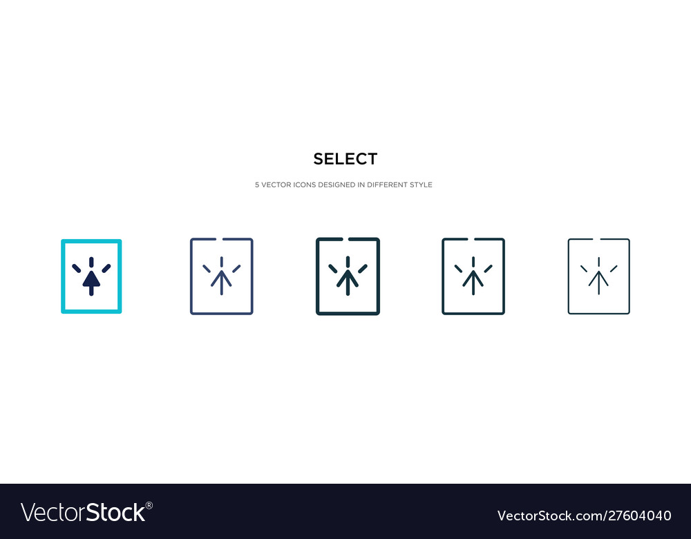 Select icon in different style two colored Vector Image