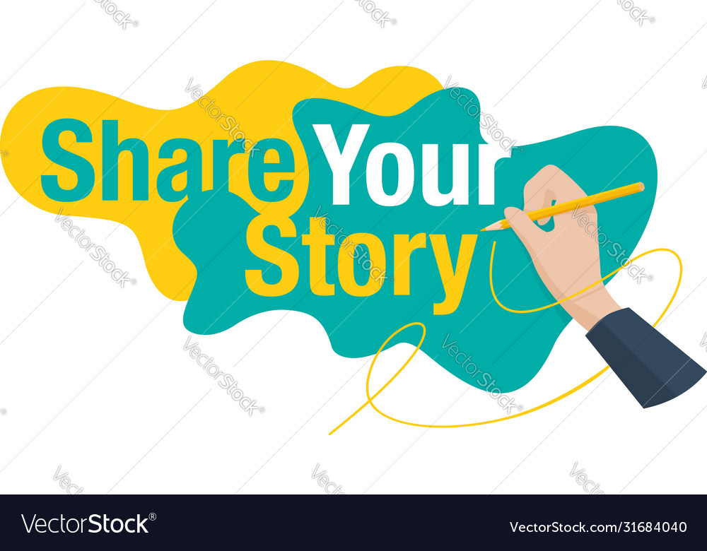 Share your story banner Royalty Free Vector Image