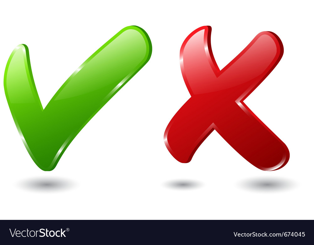 Check Mark Icon And Cross Sign Royalty Free Vector Image Porn Sex Picture