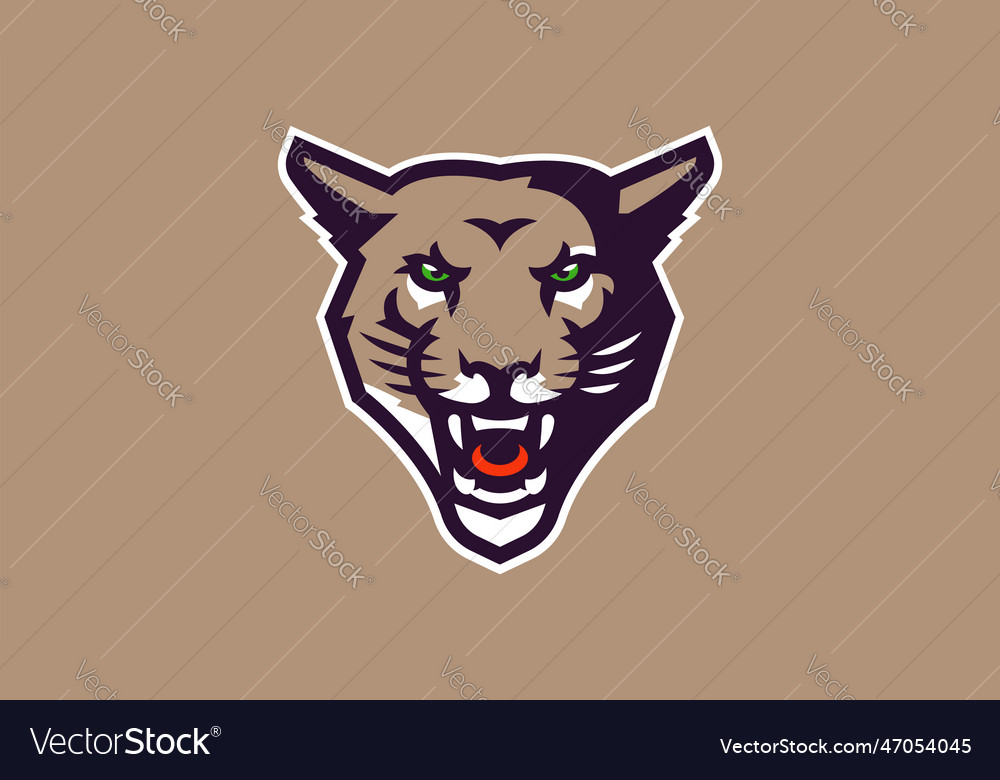 Cougar mascot logo wild animal head logo Vector Image