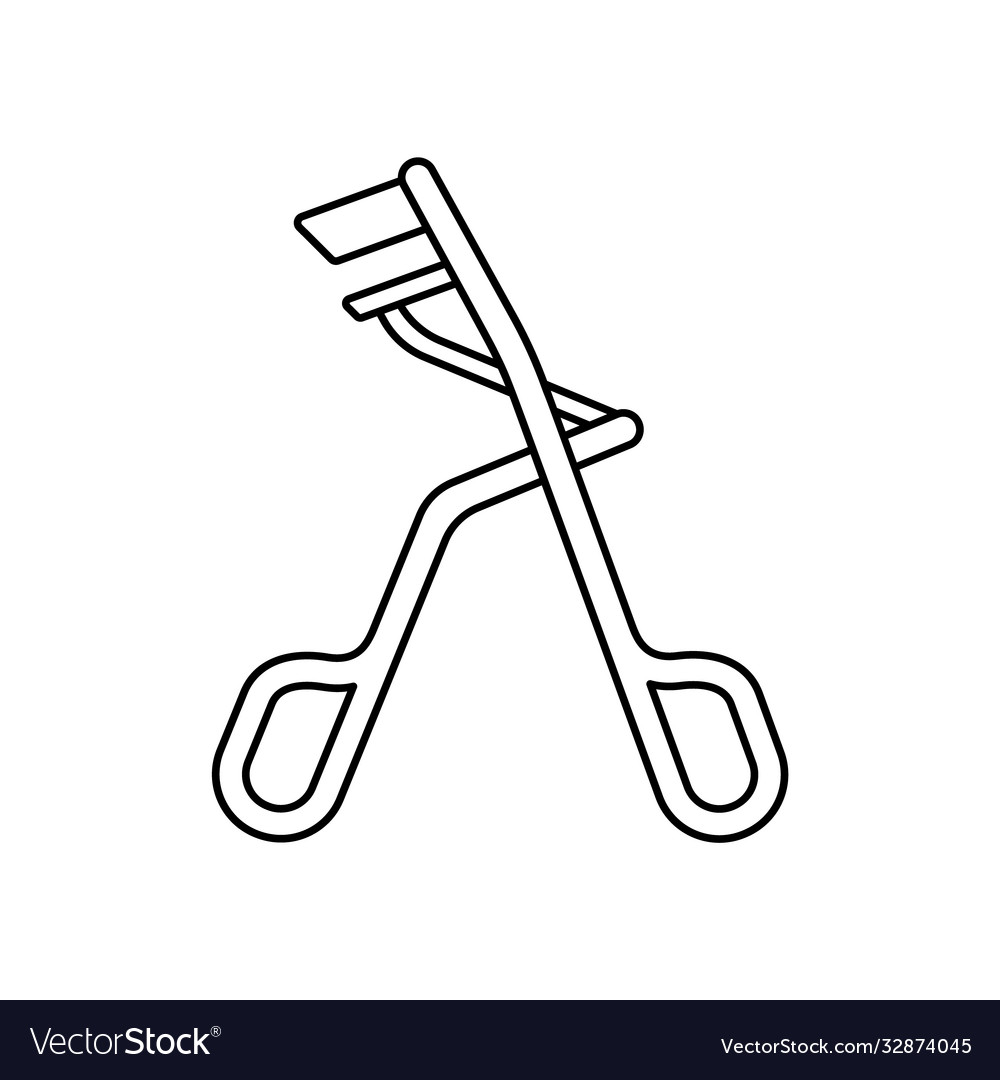 Eyelash curler icon linear logo black simple Vector Image