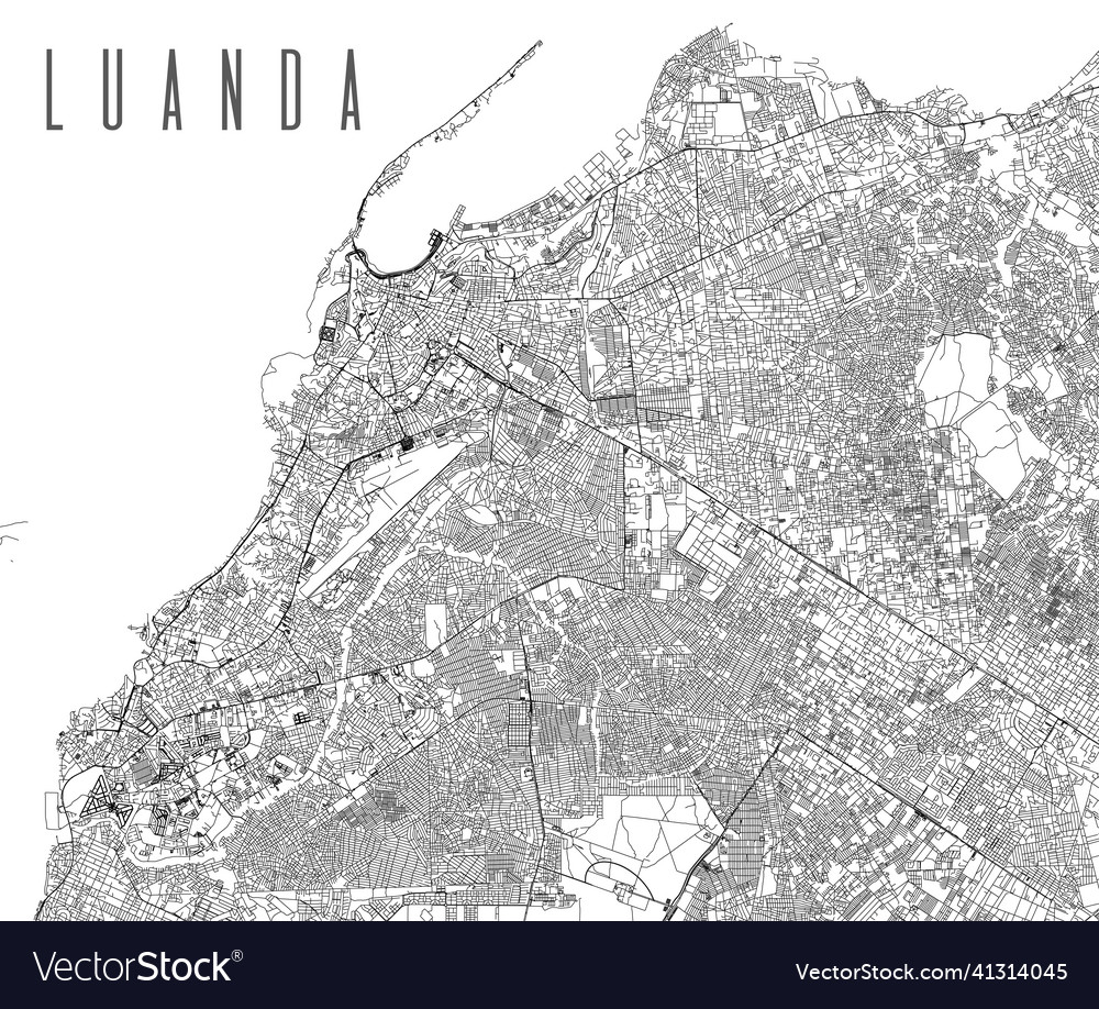 Luanda city province map poster capital of angola Vector Image