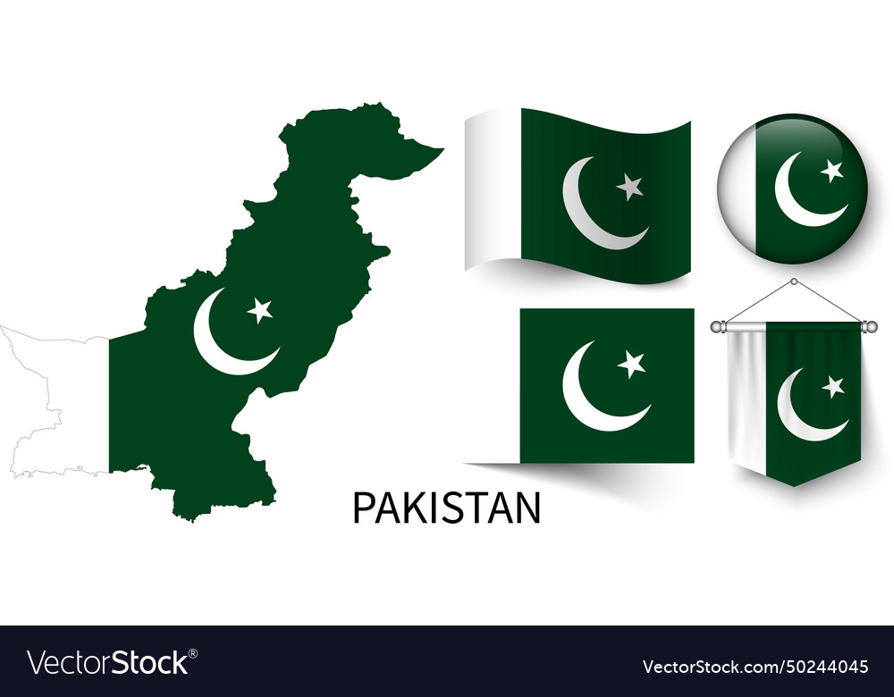 Map of pakistan and the various flags