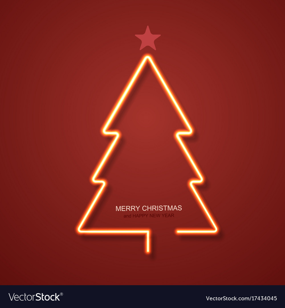 Modern neon christmas tree background