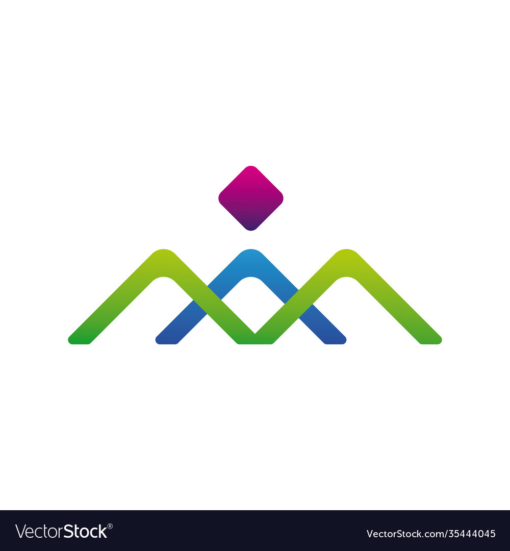 Mountains and diamond company logo colorful design