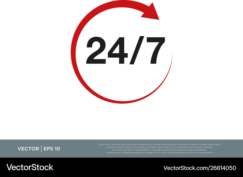 247 hours icon Royalty Free Vector Image - VectorStock