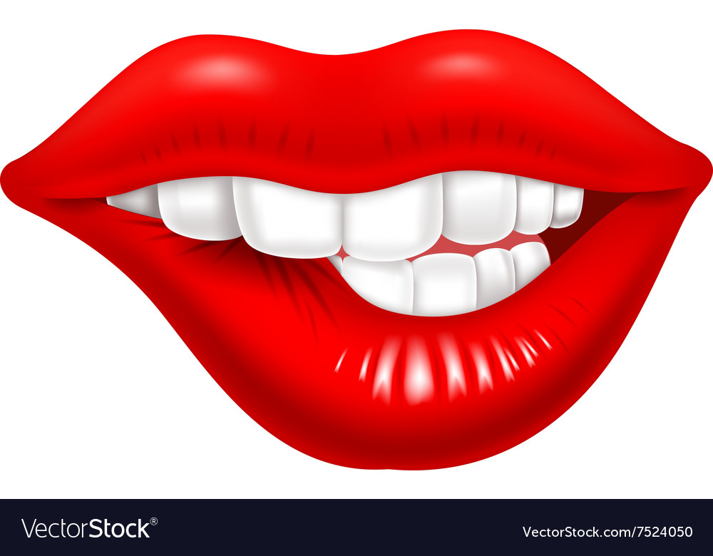 Cartoon Female Sexy Red Lips Isolated Royalty Free Vector 