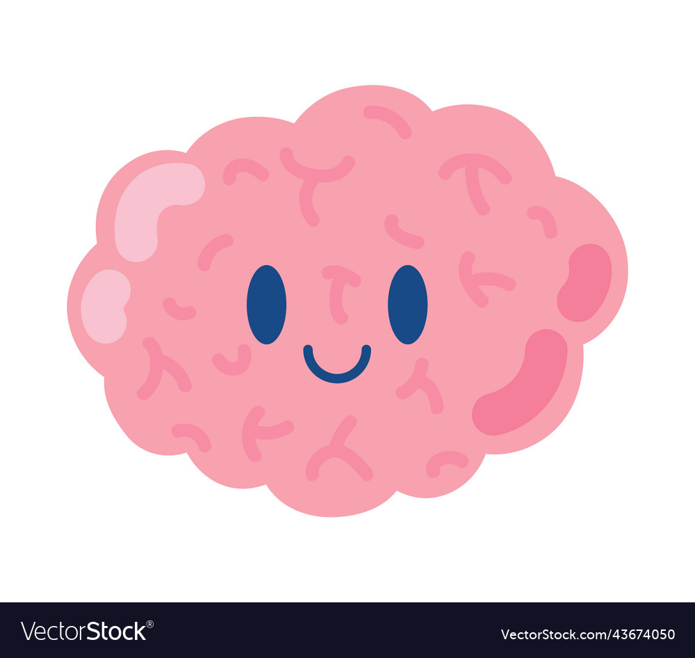 Cute brain cartoon Royalty Free Vector Image - VectorStock