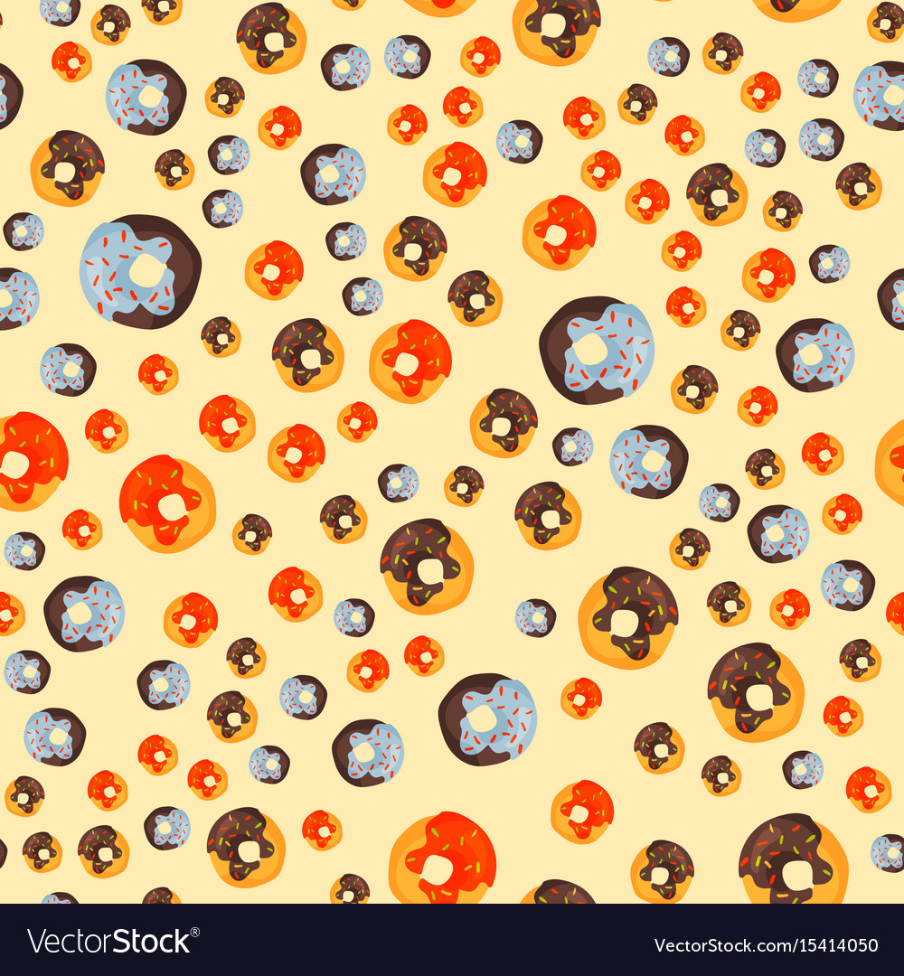 Cute sweet colorful donut seamless pattern