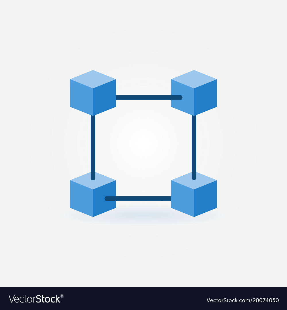 Flat blockchain blue icon