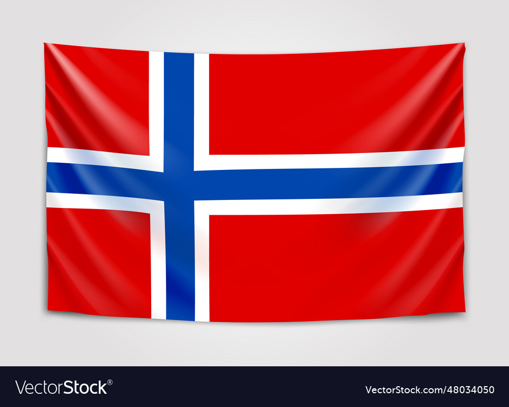 Hanging flag of norway kingdom national