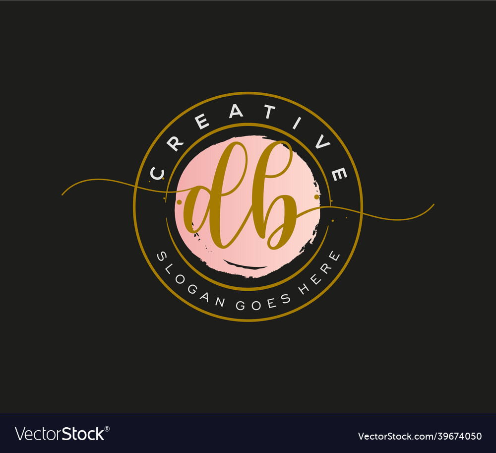 Initial db feminine logo beauty monogram