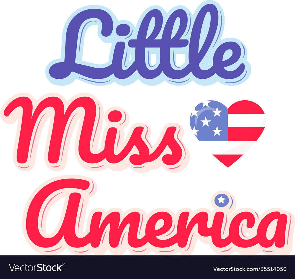 Little miss america on white background vector image Little miss america on white background