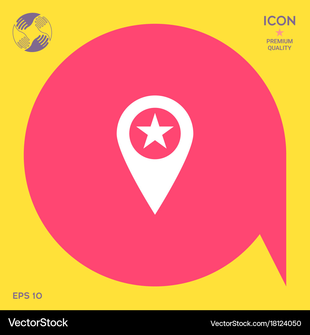 Map pointer with star Royalty Free Vector Image