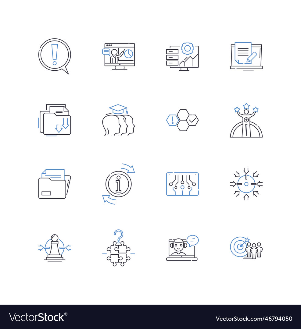 Market alliance line icons collection