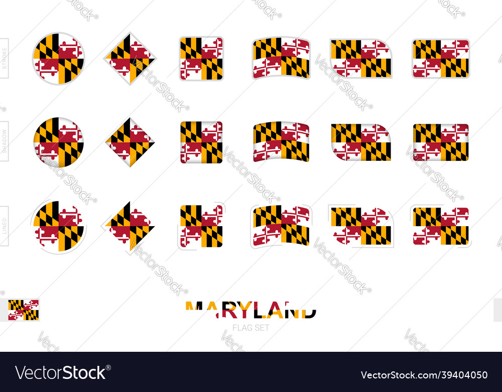Maryland flag set simple flags of Royalty Free Vector Image