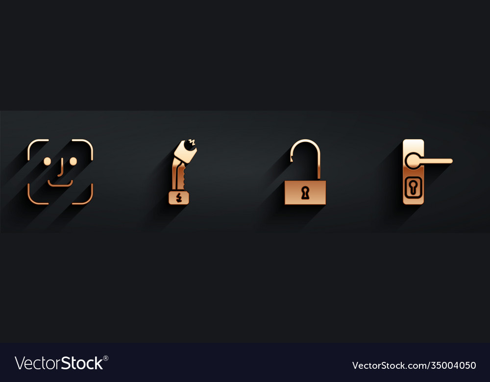 Set face recognition police electric shocker Vector Image