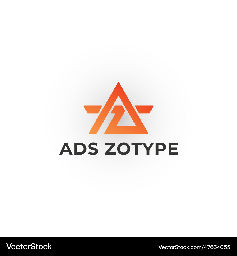 Abstract initial letter az or za logo in orange Vector Image