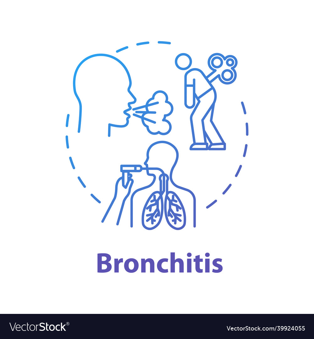 Bronchitis concept icon exhaustion from sickness Vector Image