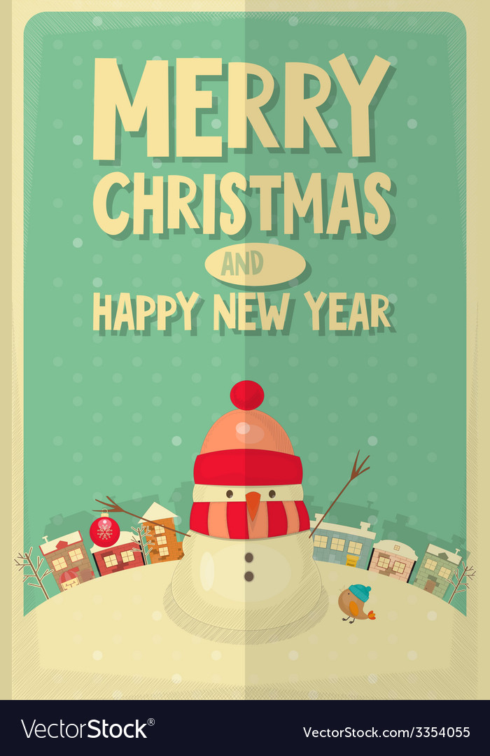 Cartoon cute snowman Royalty Free Vector Image