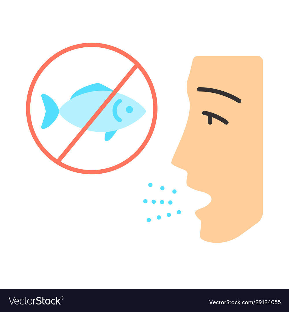 Fish allergy flat design long shadow color icon