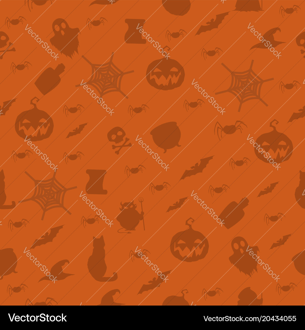 Halloween seamless pattern with items Royalty Free Vector