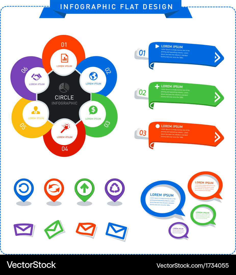 Info graphic flat design Royalty Free Vector Image