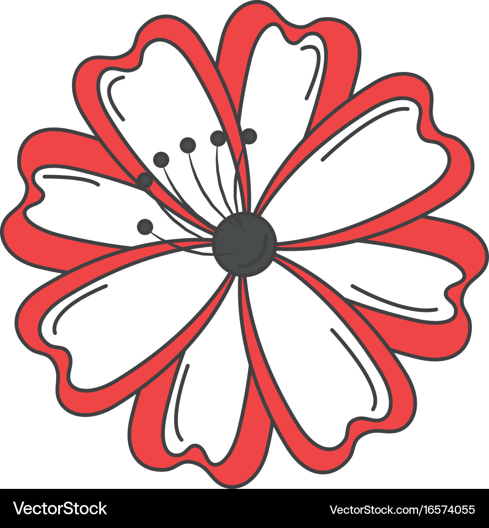 Japanese flower isolated icon Royalty Free Vector Image